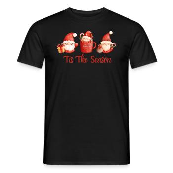 C’est la saison. Joyeux Noël. Cadeau de Noël - T-shirt homme - noir - Devant - AI Model Male 178 light (178cm)