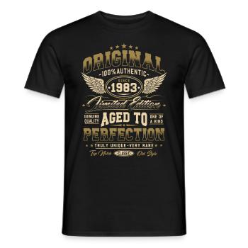 Original 1983 Vintage Born Cadeau d’anniversaire - T-shirt homme - noir - Devant - AI Model Male 178 light (178cm)