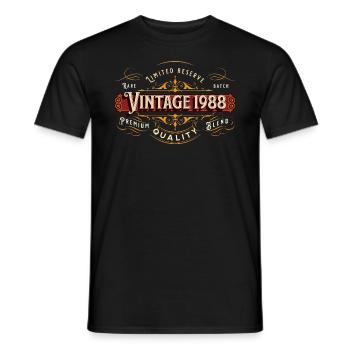Vintage 1988 Premium Design Gift Idea - Men's T-Shirt - black - Front - AI Model Male 178 light (178cm)