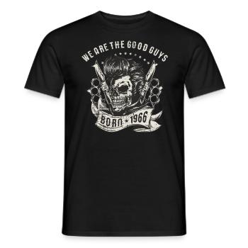 SSD Biker - we are the good guys - Skull Born 1966 - Männer T-Shirt - Schwarz - Vorne - AI Model Male 178 light (178cm)