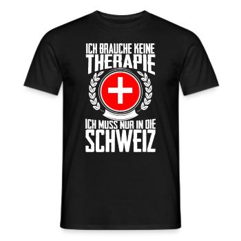 Therapie Schweiz - Urlaub Geschenk Zürich Genf - Männer T-Shirt - Schwarz - Vorne - AI Model Male 178 light (178cm)