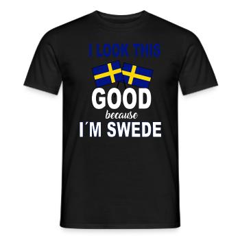 Suède - T-shirt homme - noir - Devant - AI Model Male 178 light (178cm)