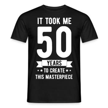 50th Birthday HAPPY BIRTHDAY Gift - Men's T-Shirt - black - Front - AI Model Male 178 light (178cm)