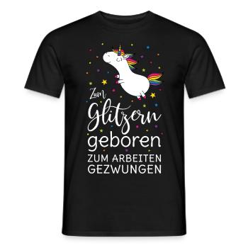 Licorne Né pour scintiller les œuvres - T-shirt homme - noir - Devant - AI Model Male 178 light (178cm)