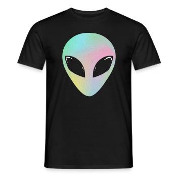 Alien tête alien hologramme holographique cadeau OVNI - T-shirt homme - noir - Devant - AI Model Male 178 light (178cm)