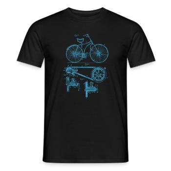Retro Vintage Fahrrad Patent Zeichnung Geschenk - Männer T-Shirt - Schwarz - Vorne - AI Model Male 178 light (178cm)