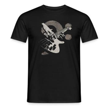 Bass Clef Bass Guitar Shirt pour bassiste - T-shirt homme - noir - Devant - AI Model Male 178 light (178cm)