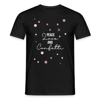 Amour Paix, Cadeaux, Confettis, Carnaval - T-shirt homme - noir - Devant - AI Model Male 178 light (178cm)