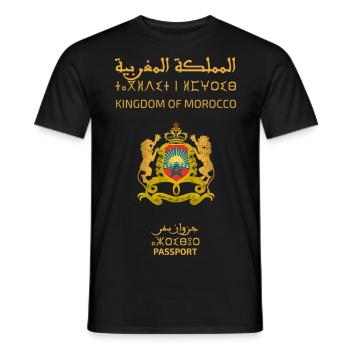 Moroccan passport - Men's T-Shirt - black - Front - AI Model Male 178 light (178cm)