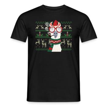 Lama Alpaga énonciations drôles de Noël laid - T-shirt homme - noir - Devant - AI Model Male 178 light (178cm)