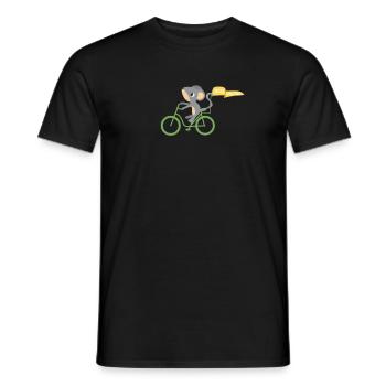 Souris à vélo - mobilité verte Conduite sans CO2 - T-shirt homme - noir - Devant - AI Model Male 178 light (178cm)