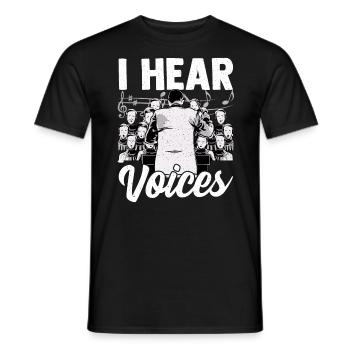 Choir I Hear Voices Choir Chef d'orchestre Chef d'orchestre - T-shirt homme - noir - Devant - AI Model Male 178 light (178cm)