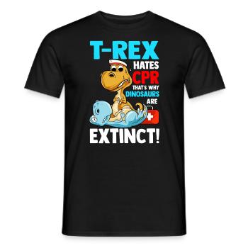 Infirmière hôpital dinosaures drôle - T-shirt homme - noir - Devant - AI Model Male 178 light (178cm)