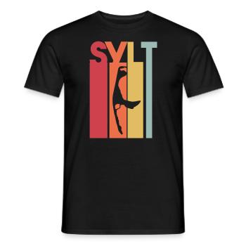 Sylt île vacances vacances vintage rétro - T-shirt homme - noir - Devant - AI Model Male 178 light (178cm)