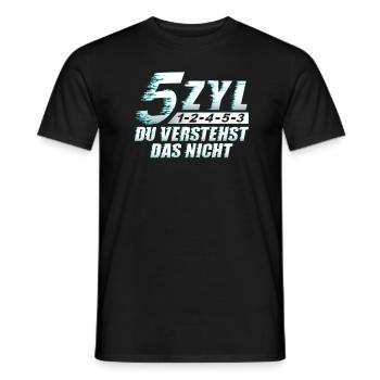 5 Zylinder Fünfzylinder Motor - Männer T-Shirt - Schwarz - Vorne - AI Model Male 178 light (178cm)