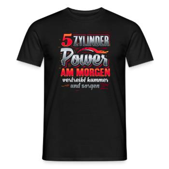 5 Zylinder Fünfzylinder Motor - Männer T-Shirt - Schwarz - Vorne - AI Model Male 178 light (178cm)