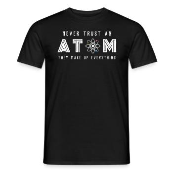 Wissenschaft Science de l’atome - T-shirt homme - noir - Devant - AI Model Male 178 light (178cm)