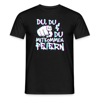 Techno Rave EDM Electronic Dubstep D&B - Männer T-Shirt - Schwarz - Vorne - AI Model Male 178 light (178cm)