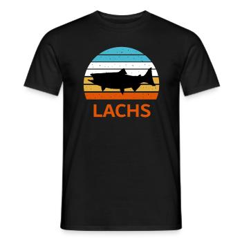 Lachs Fisch Fische Lachse Angeln Angler Meer See - Männer T-Shirt - Schwarz - Vorne - AI Model Male 178 light (178cm)