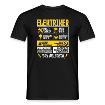 Elektriker Elektroinstallateur Stromer - Männer T-Shirt - Schwarz - Vorne - AI Model Male 178 light (178cm)
