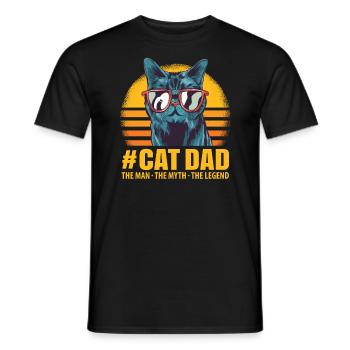 Cat Dad Design for a Cat Lover - Men's T-Shirt - black - Front - AI Model Male 178 light (178cm)