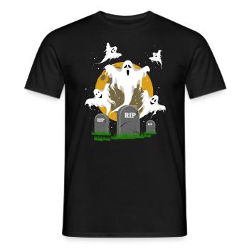 Fantômes d'Halloween - T-shirt homme - noir - Devant - AI Model Male 178 light (178cm)