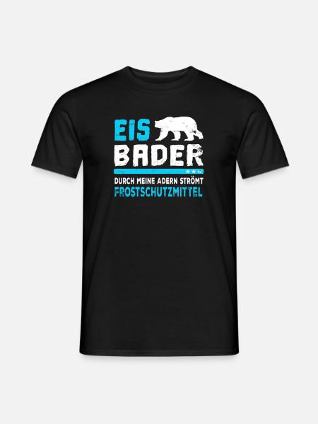 Eisbader Eis schwimmer Kältebad Eisbaden Winterbad - Männer T-Shirt - Schwarz