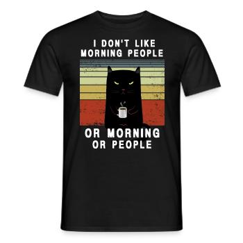 Ich hasse Morgen Menschen und Morgen und Menschen - Männer T-Shirt - Schwarz - Vorne - AI Model Male 178 light (178cm)