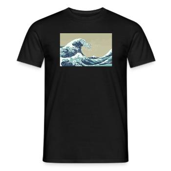 Great Wave of Kanagawa - Männer T-Shirt - Schwarz - Vorne - AI Model Male 178 light (178cm)