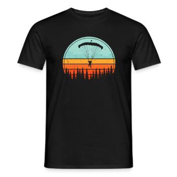 Parapente Canoe rétro Vintage - T-shirt homme - noir - Devant - AI Model Male 178 light (178cm)