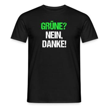 Grün? Nein Danke! Anti Grüne Anti Bearbock - Männer T-Shirt - Schwarz - Vorne - AI Model Male 178 light (178cm)