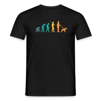 Airedale terrier Dog Vintage Retro Evolution - Men's T-Shirt - black - Front - AI Model Male 178 light (178cm)