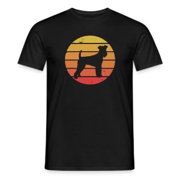 Airedale terrier Chien Vintage Retro Evolution - T-shirt homme - noir - Devant - AI Model Male 178 light (178cm)