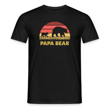 Vintage Papa Bear Baby Bear Retro Bear - Men's T-Shirt - black - Front - AI Model Male 178 light (178cm)
