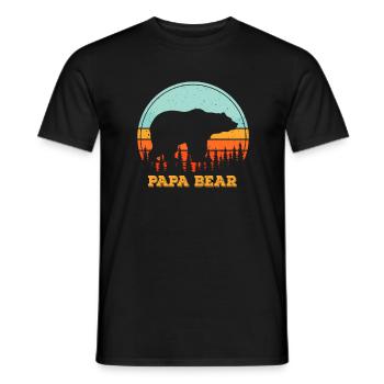 Vintage Papa Bear Baby Bear Retro Bear - Men's T-Shirt - black - Front - AI Model Male 178 light (178cm)