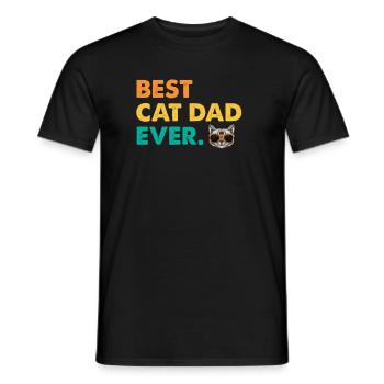 Vintage Best Cat Dad Daddy Retro - Men's T-Shirt - black - Front - AI Model Male 178 light (178cm)
