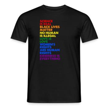 Gay Pride Science Is Real Black Lives Matter Love - T-shirt homme - noir - Devant - AI Model Male 178 light (178cm)