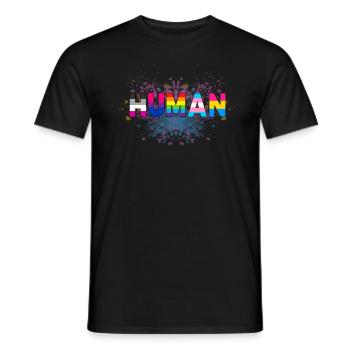 HUMAN LGBT Flag Gay Pride Month Transgenre Rainbo - T-shirt homme - noir - Devant - AI Model Male 178 light (178cm)