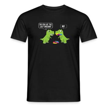Funny Did You Eat The Last Unicorn Dinosaur - Männer T-Shirt - Schwarz - Vorne - AI Model Male 178 light (178cm)