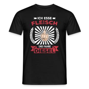 Ich esse Fleisch und fahre Diesel- lustiger Spruch - Männer T-Shirt - Schwarz - Vorne - AI Model Male 178 light (178cm)
