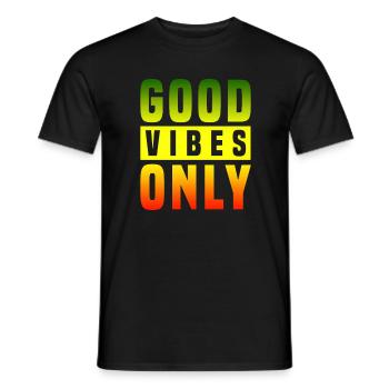 Good Vibes Only Rasta Reggae Roots - Männer T-Shirt - Schwarz - Vorne - AI Model Male 178 light (178cm)