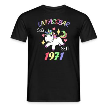 1971 - Jahrgang 1971 - Männer T-Shirt - Schwarz - Vorne - AI Model Male 178 light (178cm)