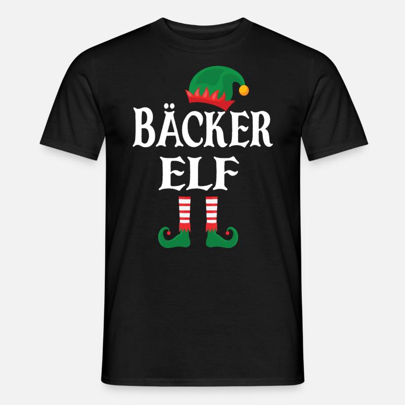Weihnachten Bäcker Elf - Männer T-Shirt - Schwarz