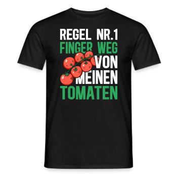 Regel Nummer 1 Finger Weg Von Meinen Tomaten - Männer T-Shirt - Schwarz - Vorne - AI Model Male 178 light (178cm)