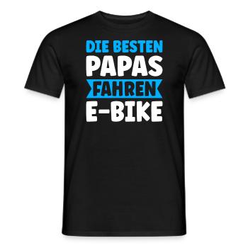 Die Besten Papas Fahren E-Bike - Männer T-Shirt - Schwarz - Vorne - AI Model Male 178 light (178cm)