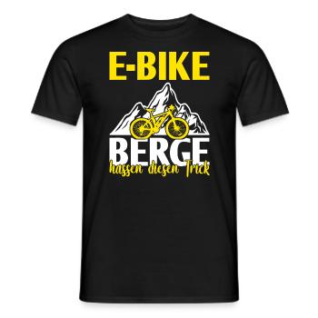 E-Bike Elektrofahrrad E-Biker - Männer T-Shirt - Schwarz - Vorne - AI Model Male 178 light (178cm)