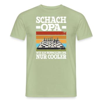 Schach Opa Wie Ein Normaler Opa Nur Cooler - Männer T-Shirt - Sage - Vorne - AI Model Male 178 light (178cm)