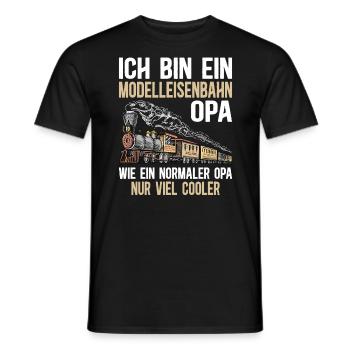 Ich Bin Ein Modelleisenbahn Opa - Männer T-Shirt - Schwarz - Vorne - AI Model Male 178 light (178cm)