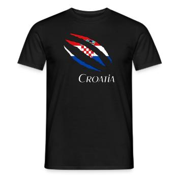 Croatia claws Kroatien Flagge aufgerissen - Männer T-Shirt - Schwarz - Vorne - AI Model Male 178 light (178cm)