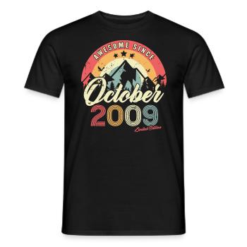 Cadeau D'anniversaire En Octobre 2009 Vintage - T-shirt homme - noir - Devant - AI Model Male 178 light (178cm)